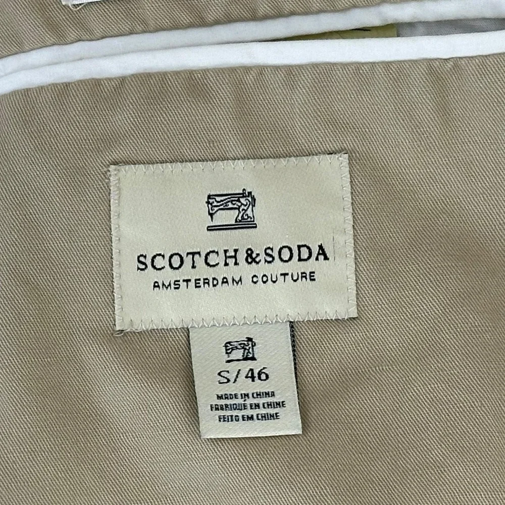 Scotch & Soda The Summer Blazer Mens Size Small Beige Cotton Linen Casual Jacket